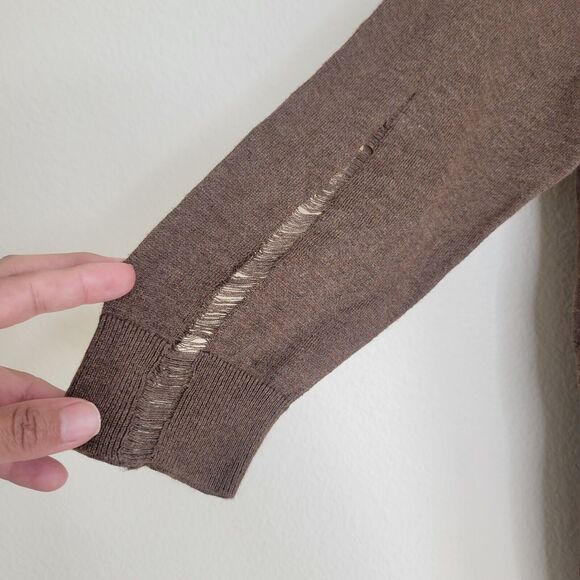 Stussy En Noir Knitwear Destroyed Sweater top Size Small Distressed Brown Grunge - Picture 14 of 16